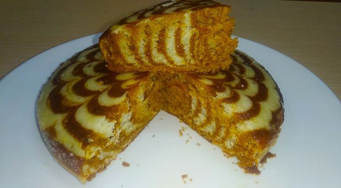 Eggless Coffee Marble Cake